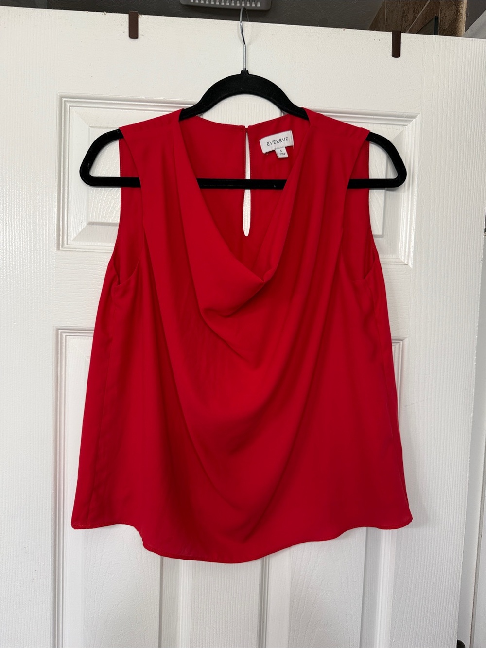 Evereve Red Sleeveless Draped Cowl Neck Camisole